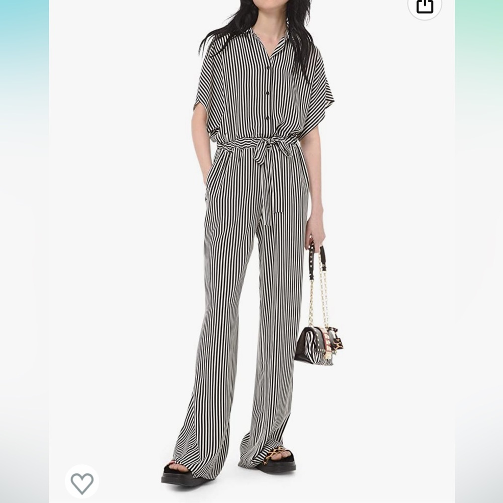 Michael Kors Mini Ribboned Striped Jumpsuit. Size S